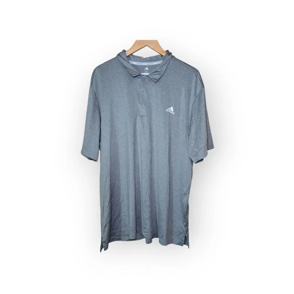 Adidas Golf Mens 2XL Heather Gray Short Sleeve Performance Polo Shirt